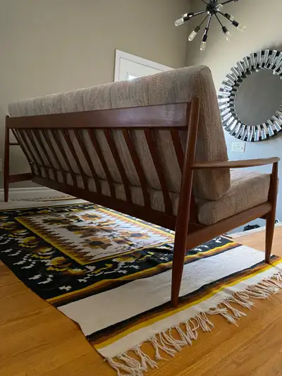 Mid Century modern Scandinavian Hand woven rug, View more