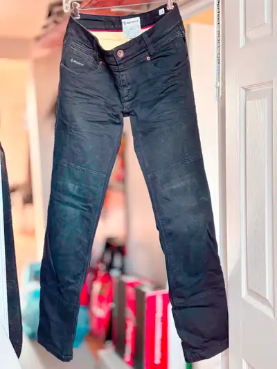 PANTALONS MOTO SCOTT FEMME Scott Womens Denim Stretch Pants - MED 30 Protections incluses (hanches &...