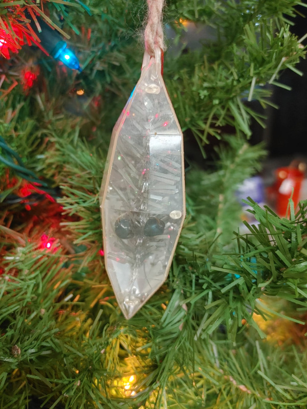 Vintage Plastic Prism Silver Branch with Blue Balls Ornament in Holiday, Event & Seasonal in Woodstock