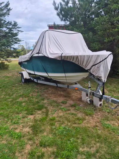 This 2004 Trophy 1903CC has sat idle for last 2 years. Boat, trailer, and motor would require mainte...