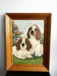 Vintage Paint By Number Painting of Cocker Spaniels