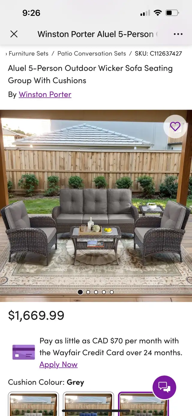 5-Person Outdoor Wicker Sofa Seating Group With Cushions in Patio & Garden Furniture in Markham / York Region - Image 11
