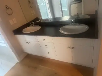 kitchen Cabinets and two white bathroom cabinets, View more