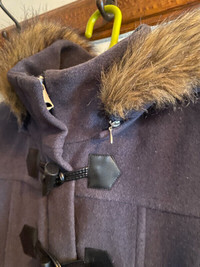 Marc Andrew Women's Winter Jacket Faux Fur lined hood M in Blue