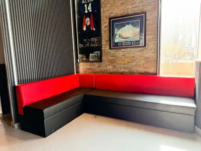 We make new sofas and we make custom made sofa also.we make restaurant booths and we do reupholstery...