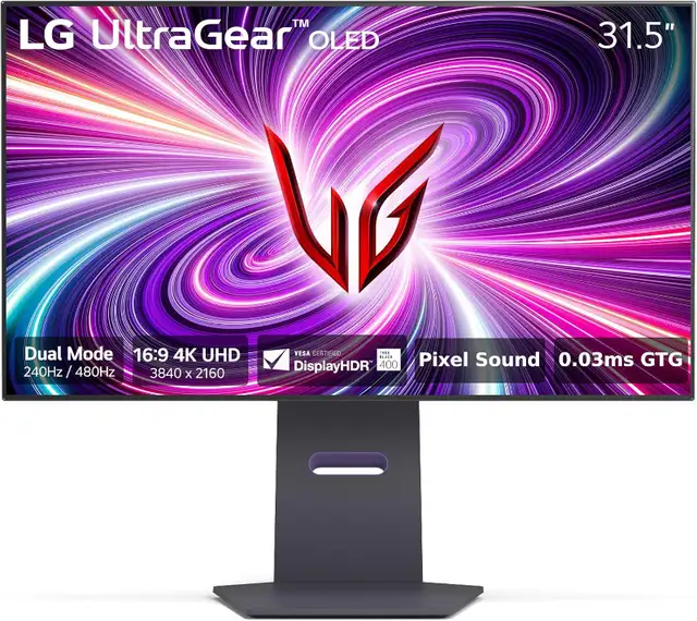 Moniteur OLED 32'' 32GS95UE-B 4K Incurvé 240Hz NVIDIA G-Sync LG in Monitors in Laval / North Shore - Image 2