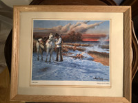 Vtg Indigenous Print “Camp Creek” by American Wayne Cooper 