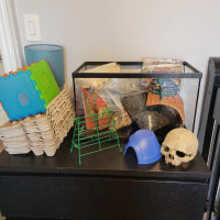 Rodent tank/cover and supplies