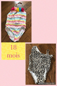 18 mois 2 Maillots bébé fille - Baby girl bathing suit