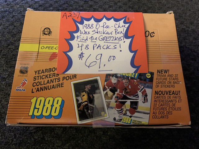 1988 OPC Sticker Box 48 Packs Gretzky Hockey Booth 263  in Arts & Collectibles in Edmonton