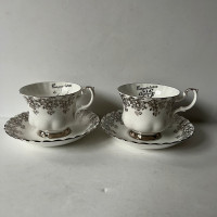 Vintage Royal Albert Bone China 25th Anniversary Tea Cups