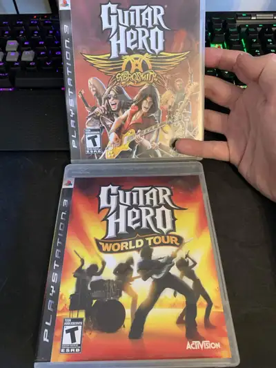 Guitar Hero Aerosmith & World Tour - PlayStation 3 Games $20 for both tested working complete pickup...