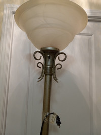 FLOOR LAMP. TALL, BASE IS METAL.  $50