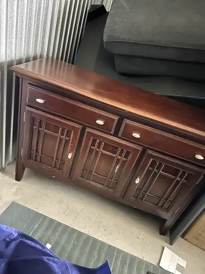 Solid Wood TV Stand Media Console Cabinet Storage Buffet, View more