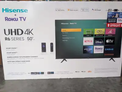 Hisense 50 inch 4K LCD TV with Roku, View more