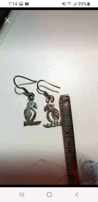 VINTAGE 925 SILVER PARROT BIRD  EARRINGS MARKED MEXICO TE-50 925 in Arts & Collectibles in Winnipeg - Image 4