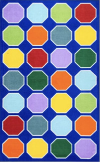 Corinne Geometric Area Rug in Blue 4'4"x6'