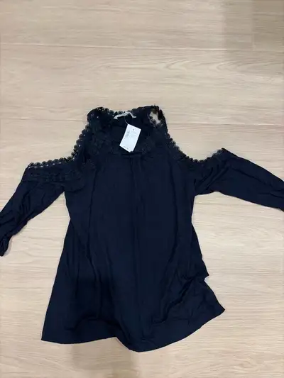Chic Black Cold Shoulder Top, View more