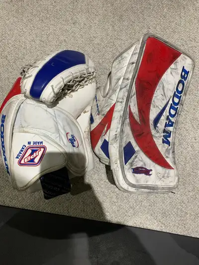 Goalie blocker and trapper, View more