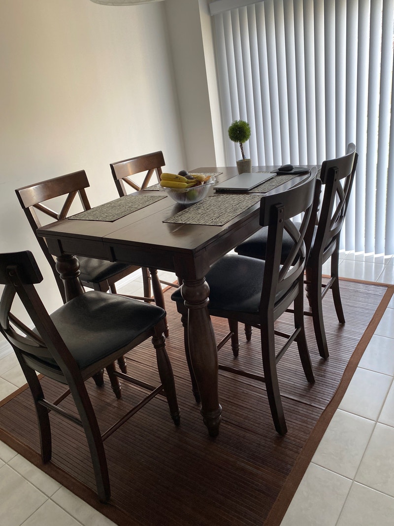Dining Tables with 6 chairs but it’s good for 8 to 12 people Dining