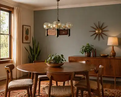 Vintage MCM modernist chandelier, View more