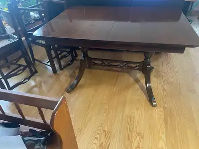 Canadian made walnut veneer  dining room table, View more