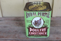 Vintage Royal Purple Poultry Conditioner Tin