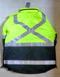 Gerber XL Hi-VIS black yellow jacket outer shell with hood EMS