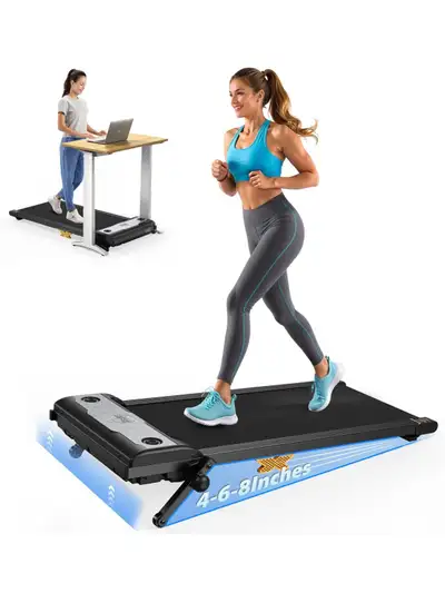 Under Desk Treadmill ANCHEER Walking Pad Treadmill, In 300 Lb