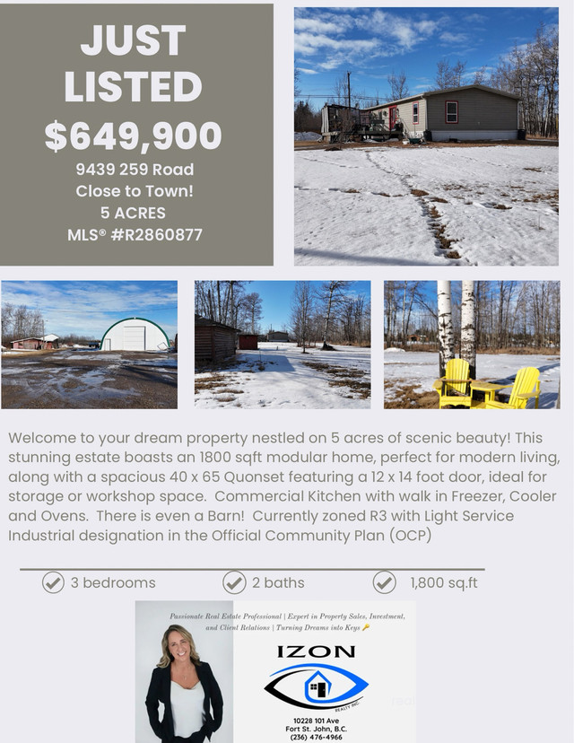 Home, Quonset and Land Investment in Houses for Sale in Fort St. John - Image 2
