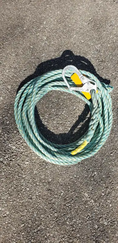 Nylon rope 50' with large hook, 5/8" thick., View more