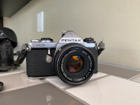 PENTAX ME Film Camera w/SMC PENTAX f1.7 50mm Lens & Accessories