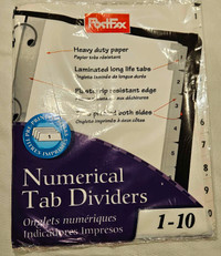 POSTFAX Numerical Tab Dividers