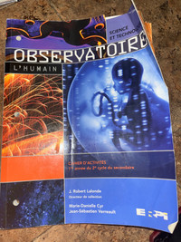 Observatoire cahier d’activités science secondaire 3