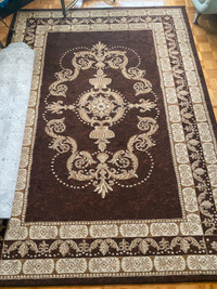 Brown and beige Turkish carpet 