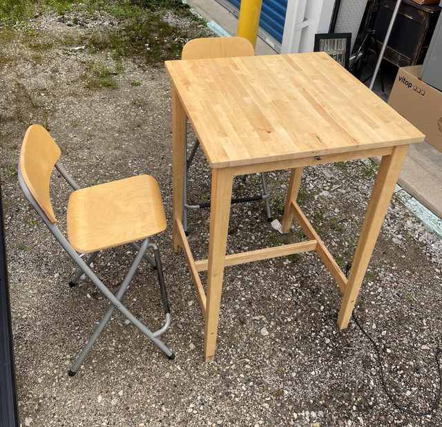 IKEA BJÖRKUDDEN Bar table, Solid Birch. Comes with 2x bar chairs | Other  Tables | Barrie | Kijiji