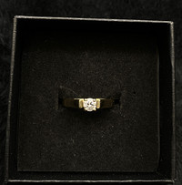 14KT Yellow Gold Lady's Diamond Solitaire Ring w Appraisal $555