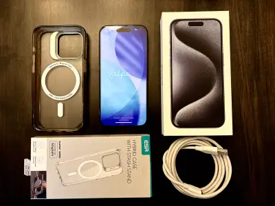 iPhone 15 Pro 256 gig Midnight Blue Titanium, View more