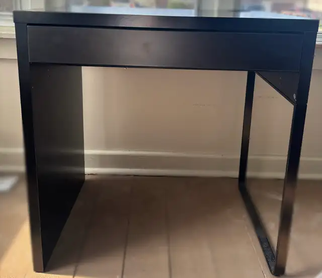 MICKE Desk, black-brown