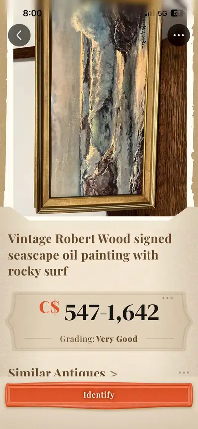 Robert Wood Seascape Oil Painting, View more