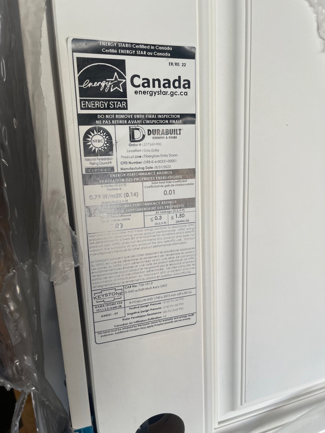 Entrance door 32x80 Right Hand Comes with 2x6 Jamb in Windows, Doors & Trim in Calgary - Image 2