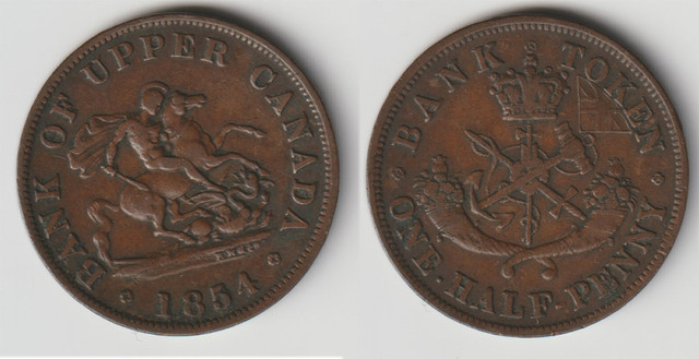 Upper Canada Token - 1854 Half Penny XF - Cert: 3685 dans Art et objets de collection  à Longueuil/Rive Sud - Image 2