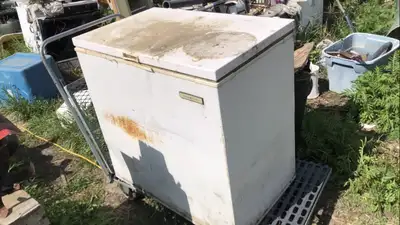 This is a vintage chest freezer that is perfect for extra storage space. It is in used condition and...