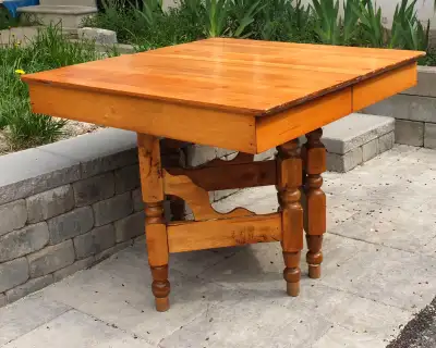 Wood Table 41" x 41" x 30" approx 3x Leaves 7" $100.00, View more