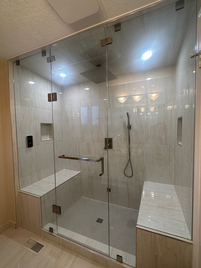 SHOWER GLASS DOORS ENCLOSURES OFFICE ENTRANCES PARTITION RAILING in Plumbing, Sinks, Toilets & Showers in Markham / York Region