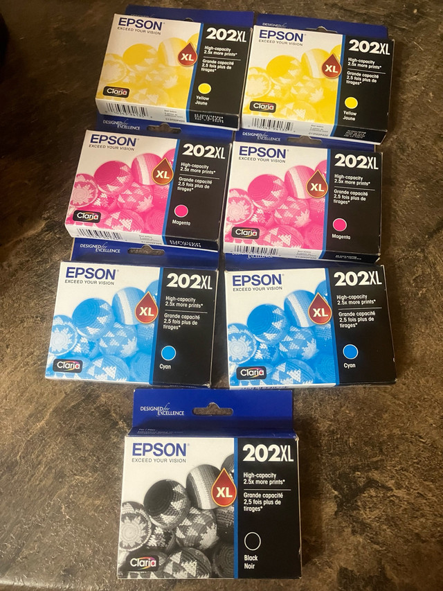 Epson 202 XL Printer Inks - 7 New Cartridges in Printers, Scanners & Fax in St. John's