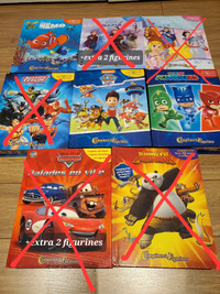 4 Livres contes et figurines Disney pixar frozen pyjama books