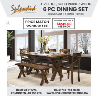 Solid wood Construction 7 Pc Dining Sets Starts at $799.00