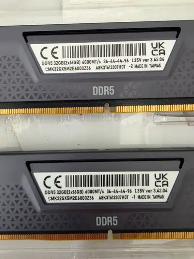CORSAIR Vengeance DDR5 RAM 32GB (2x16GB) Up to 6000MHz, View more