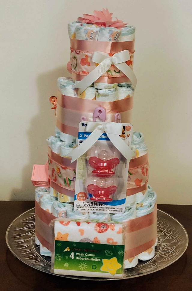 Four Tier Diaper Cakes  in Bathing & Changing in Belleville - Image 3